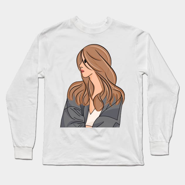 Beautiful Woman Long Sleeve T-Shirt by kalsworld